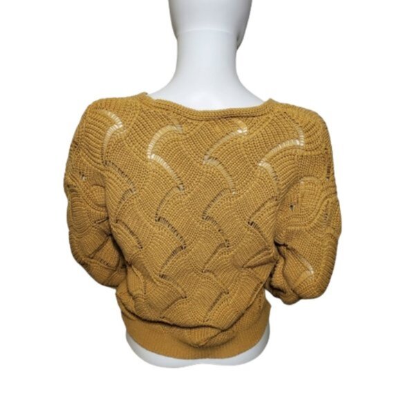 Moon & Madison Mustard Yellow Sweater Balloon Sleeve - Picture 9 of 12